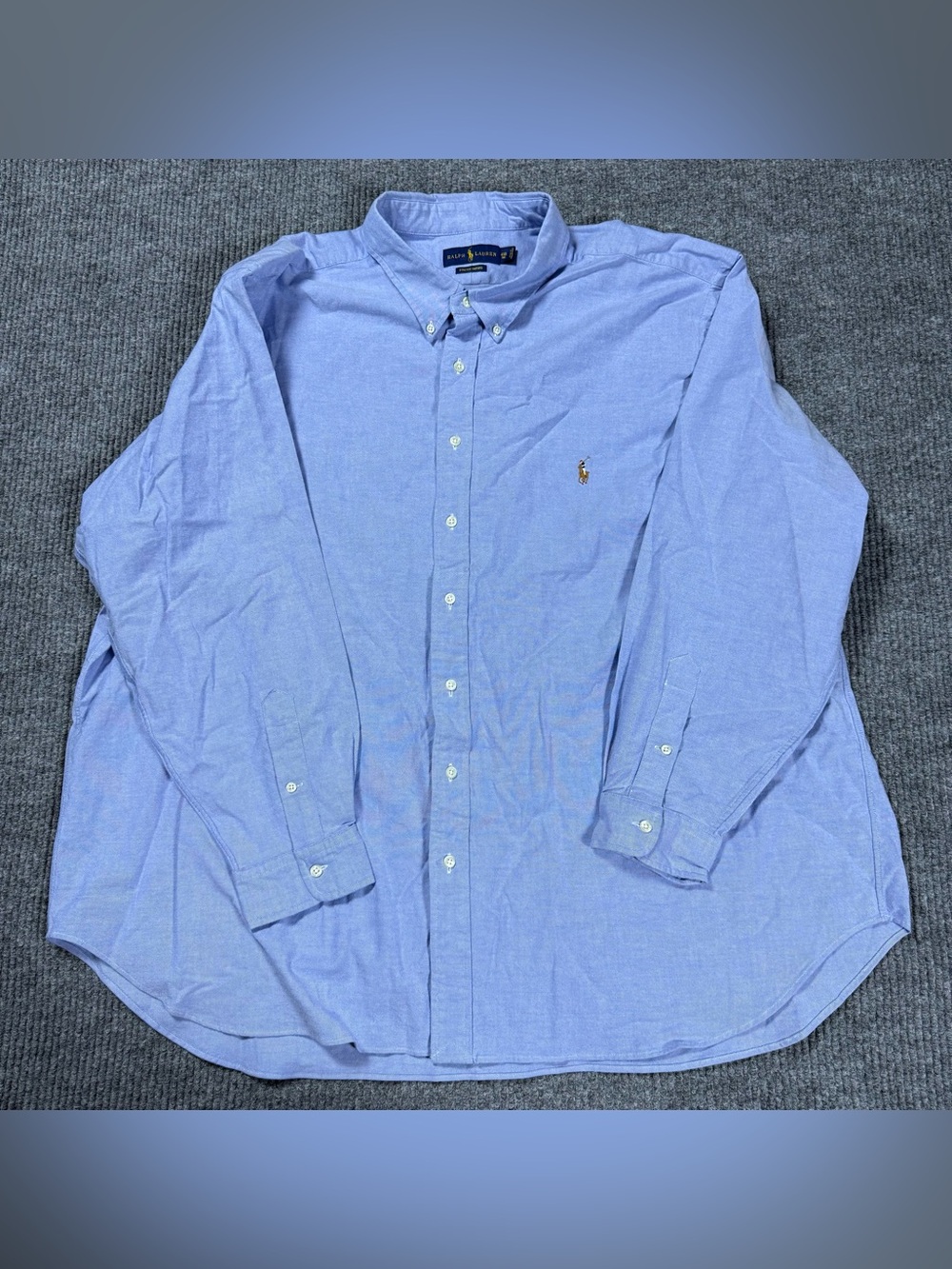 Ralph Lauren Oxford Shirt Mens 4XB Blue Flesh Pony Long Sleeve Button Down